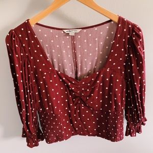 American Eagle polka dot crop🍒